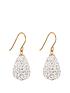  image of the-love-silver-collection-9ctnbspyellow-gold-crystal-teardrop-bomb-earrings