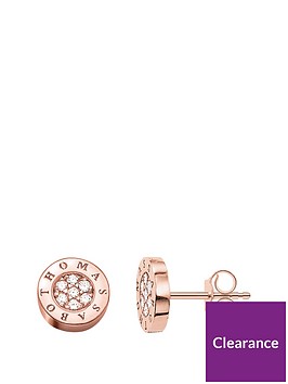 thomas-sabo-sterling-silver-classic-logo-cubic-zirconia-rose-gold-plate-stud-earrings