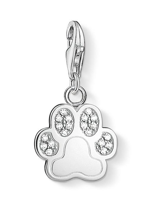 front image of thomas-sabo-sterling-silver-and-cubic-zirconianbspcharm-club-paw-charm