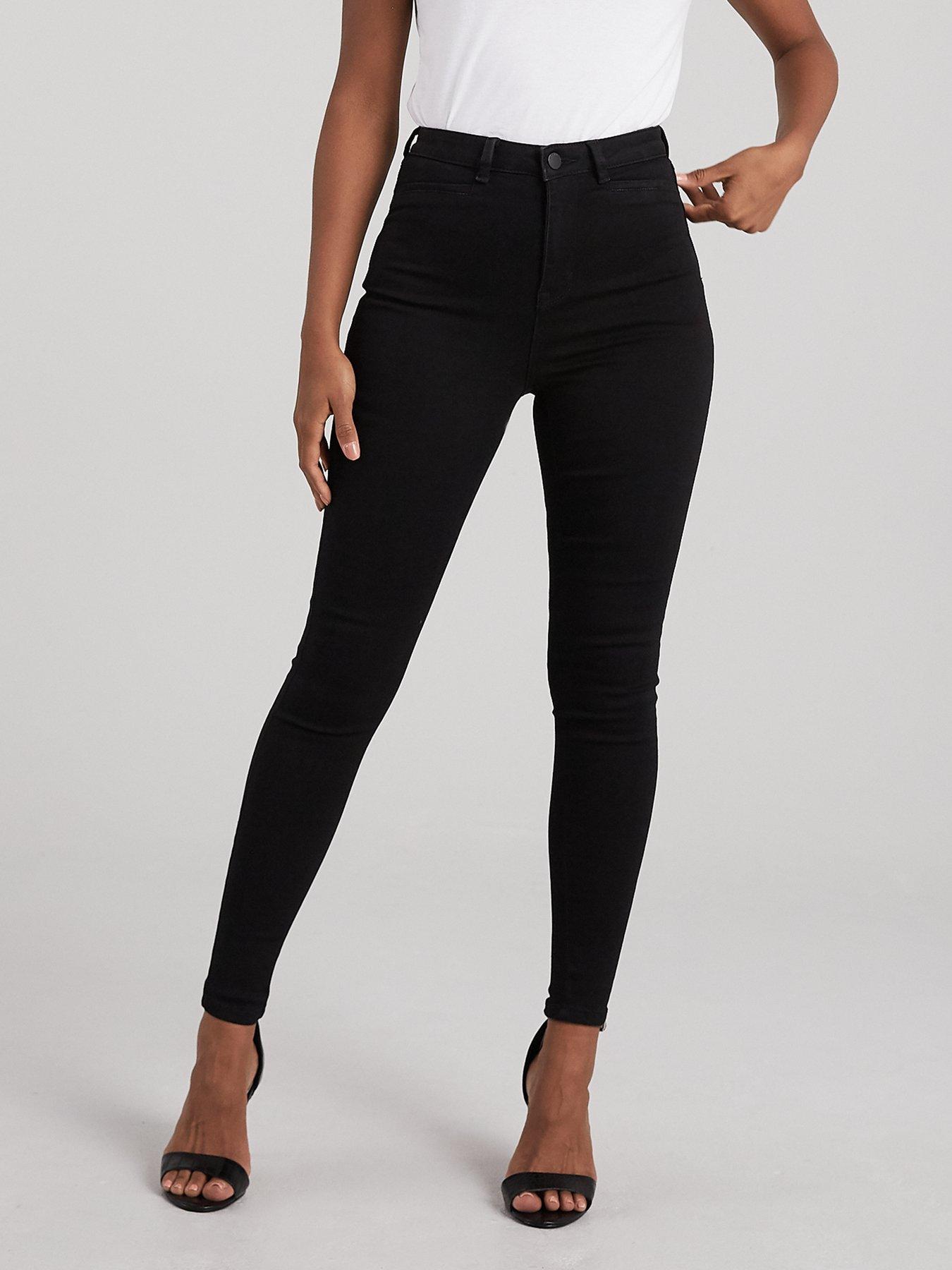 womens black high waisted super skinny jeans