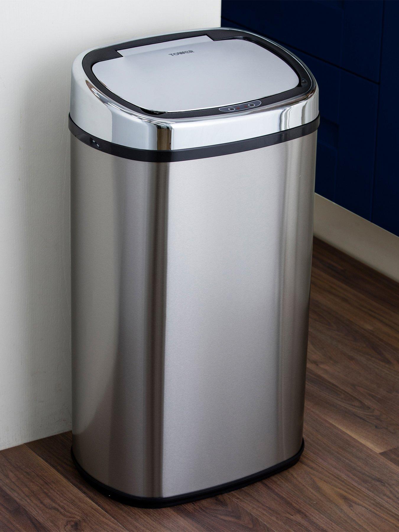 Image 2 of 7 of Tower 58-litre Square Sensor Bin - Stainless Steel