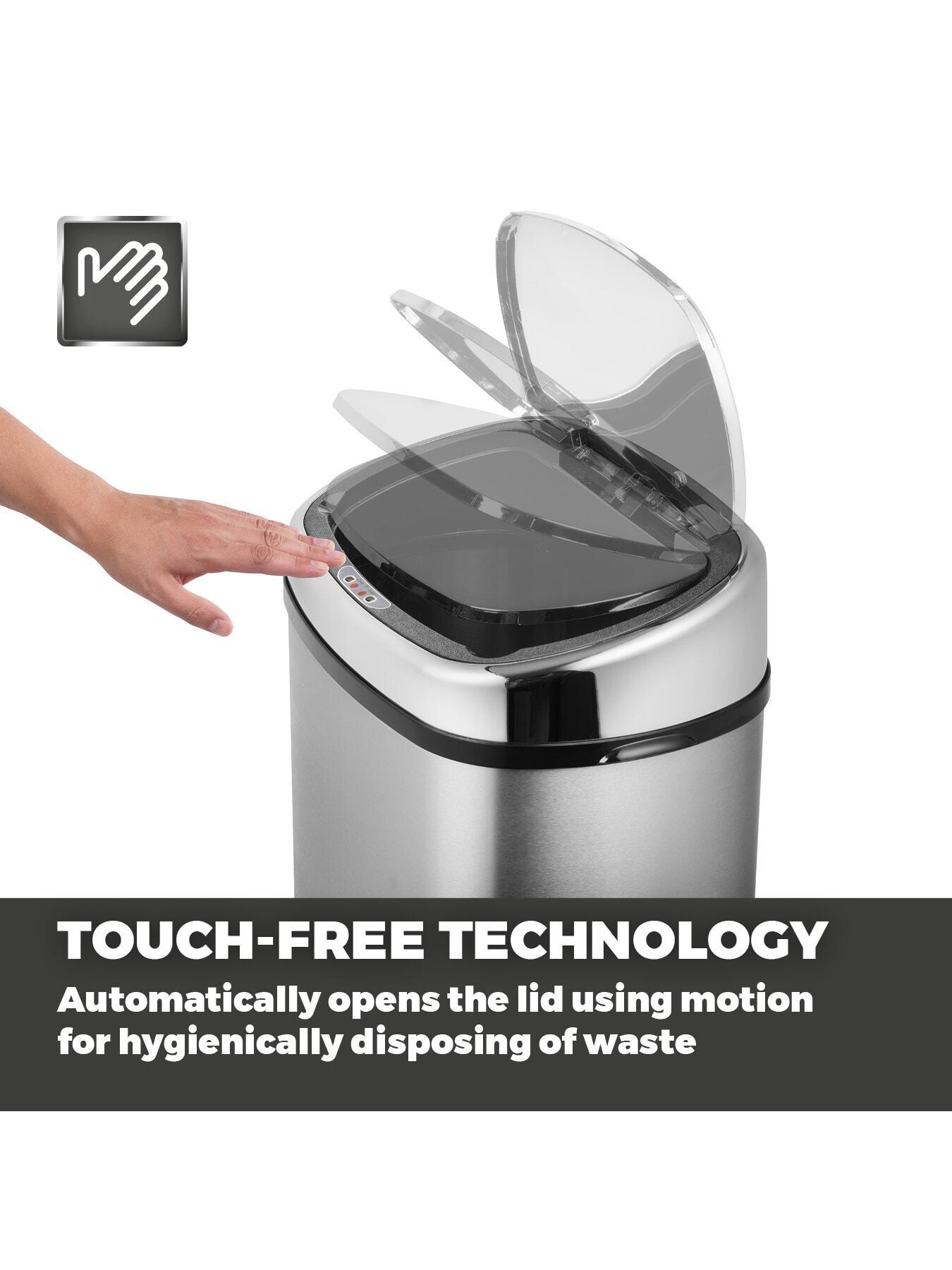 Image 3 of 7 of Tower 58-litre Square Sensor Bin - Stainless Steel