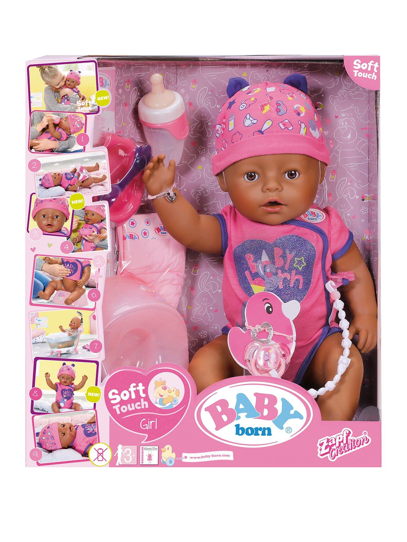 baby born soft touch brown eyes