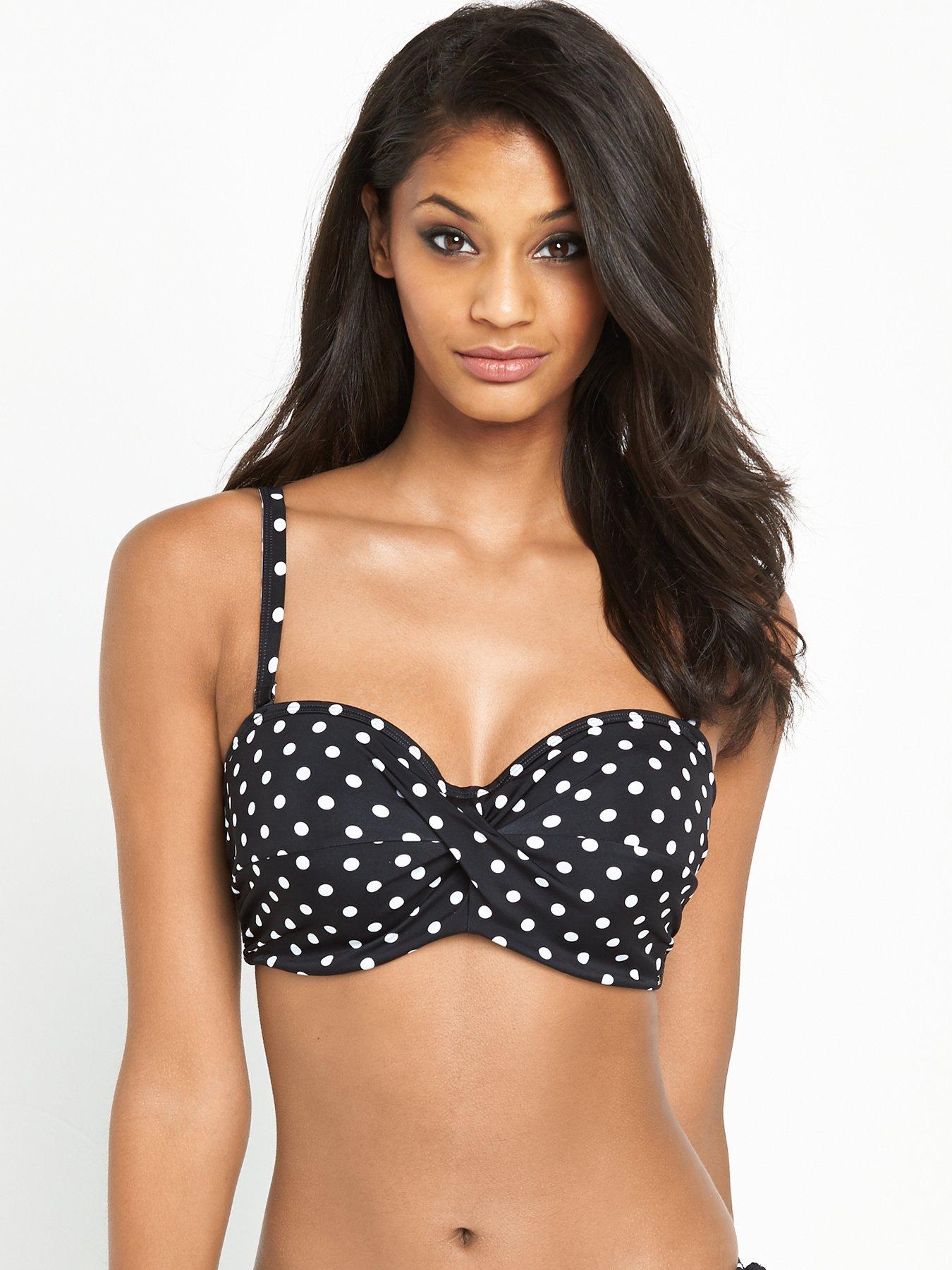 black white polka dot bikini