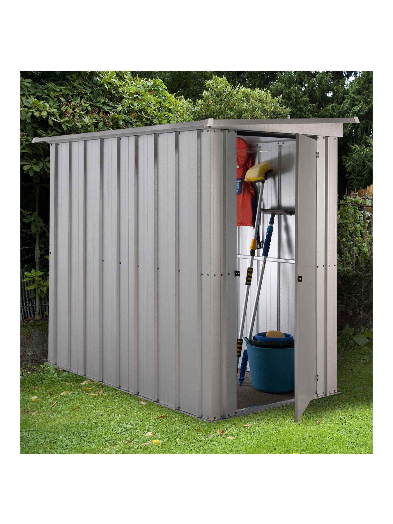 undefined 3.9 x 5.2ft Single Door Metal Pent Roof Shed