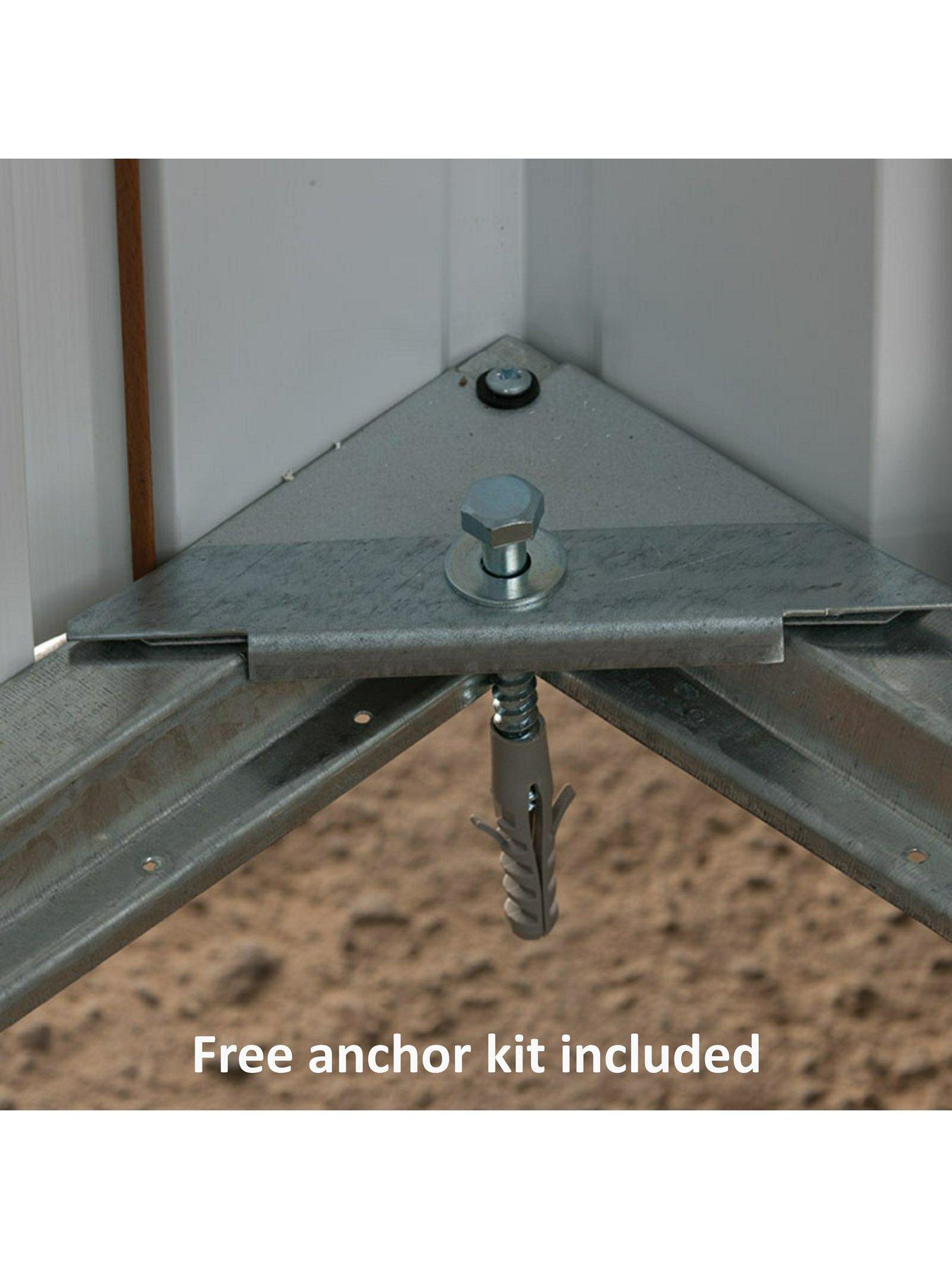 Image 2 of 5 of Yardmaster 6.5 x 3.9ft Double Door Metal Pent Roof Shed with Floor Frame