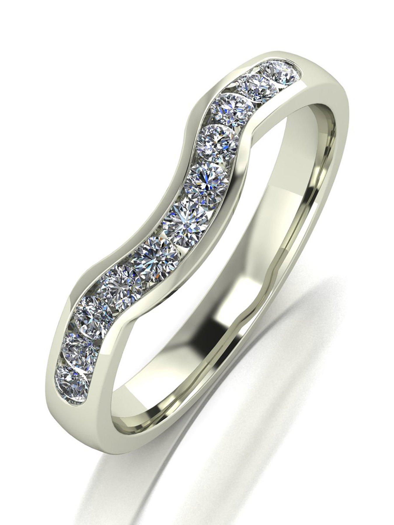 Moissanite 9ct Gold 33pt Channel Set Shaped Wedding Ring