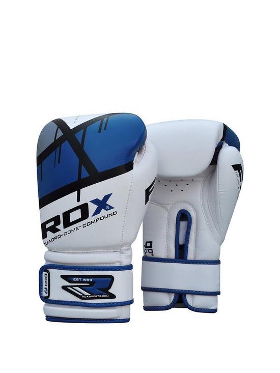 front image of rdx-maya-hide-leather-gloves-ndash-bluewhite