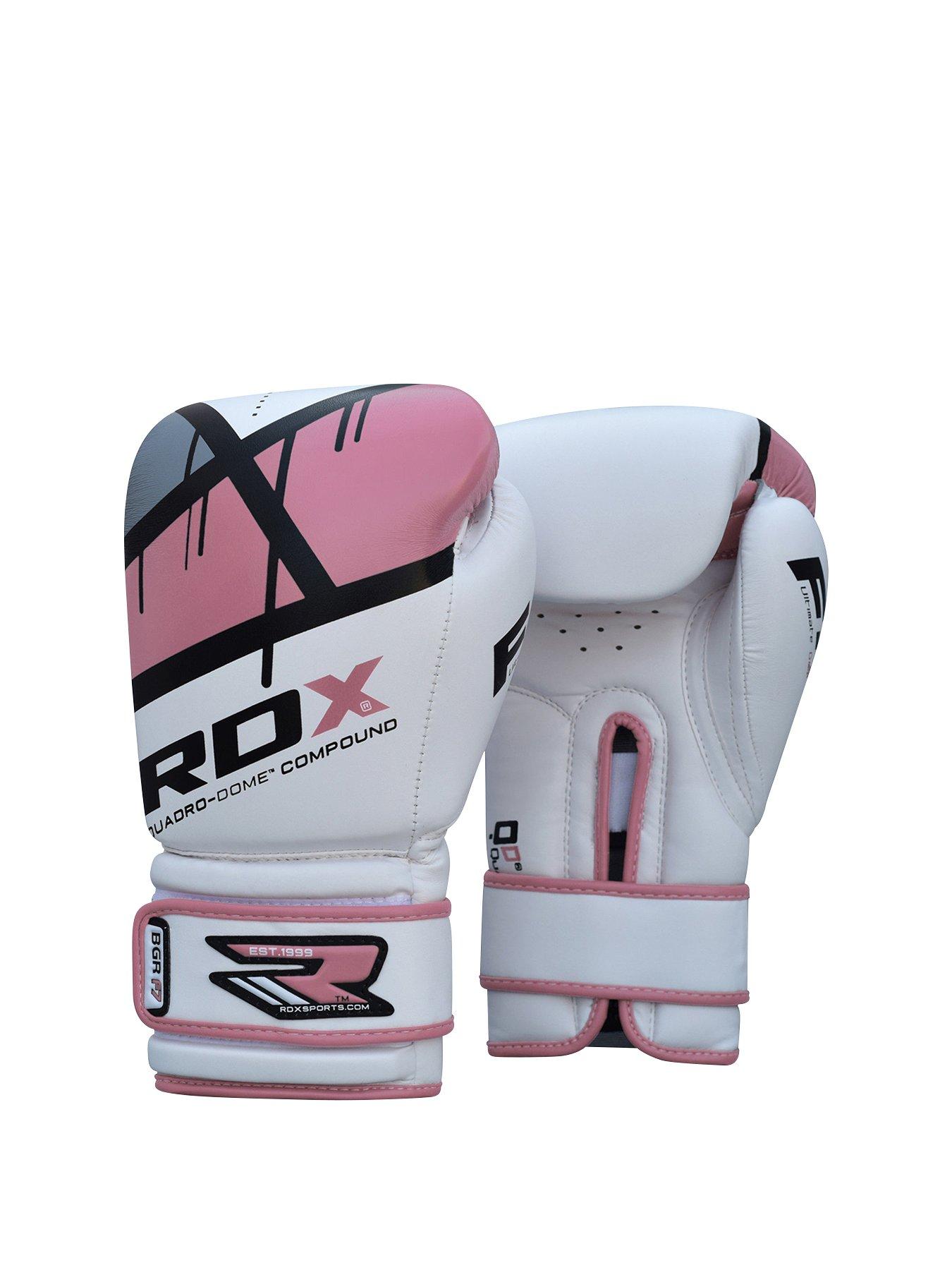 Pink and store white boxing gloves