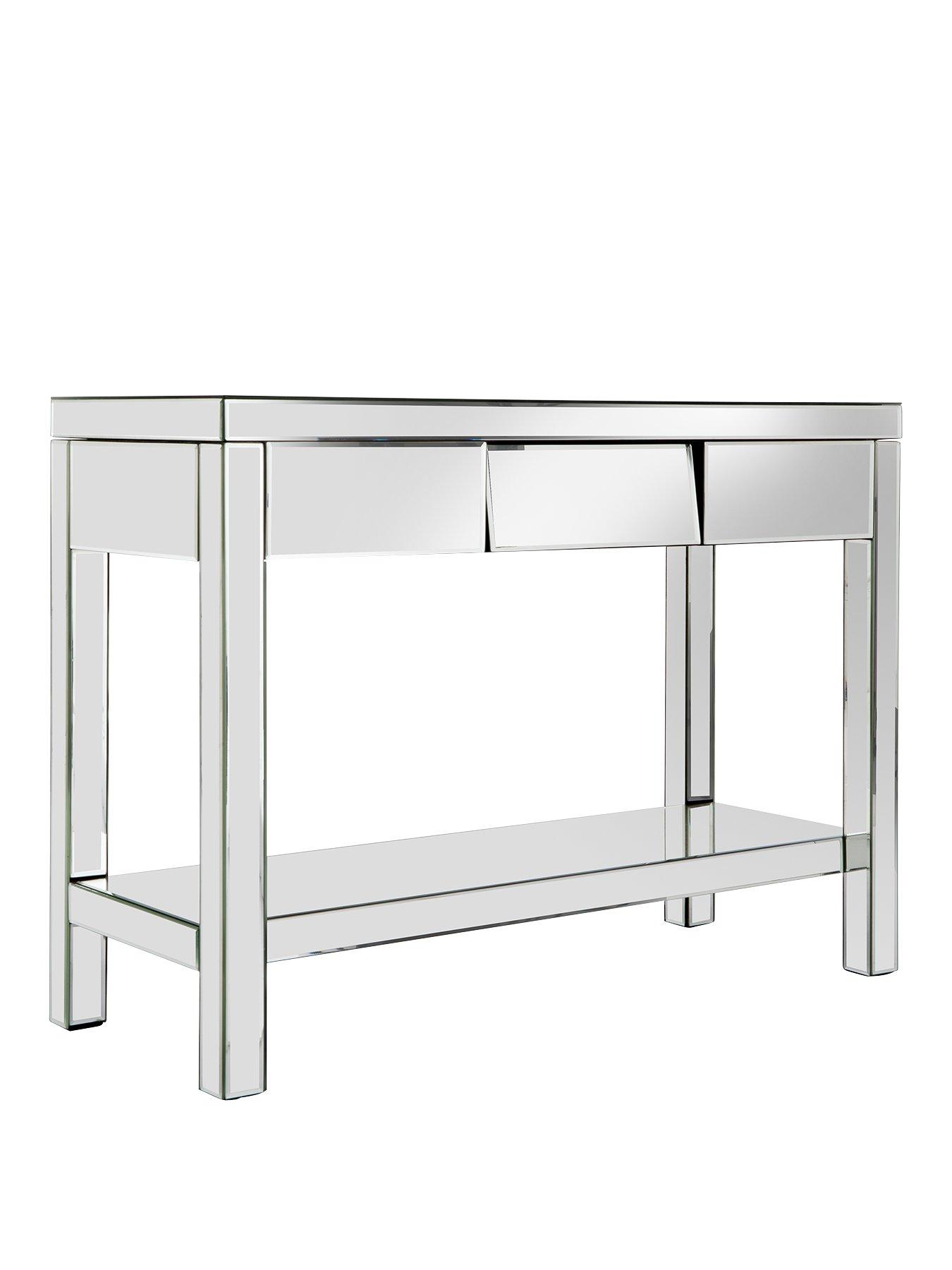 Mirrored console table 2024 with shelf