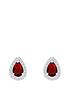  image of love-gem-sterlingnbspsilver-red-and-white-cubic-zirconianbsppeardropnbspstud-earrings