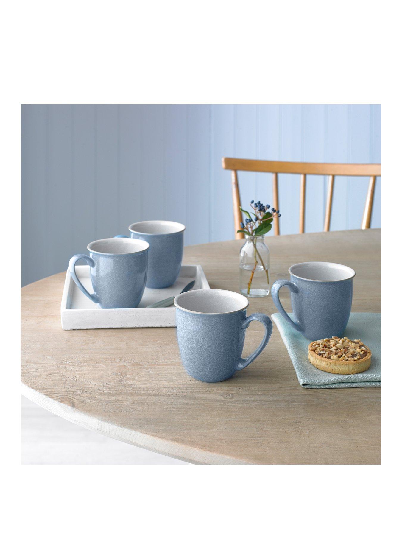 Denby Elements Set of 4 Coffee Mugs – Blue