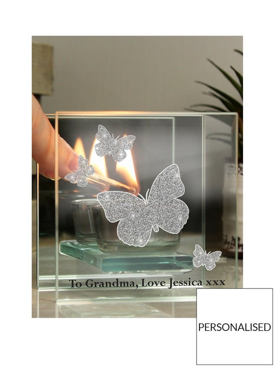 front image of the-personalised-memento-company-personalised-butterfly-tealight-holder