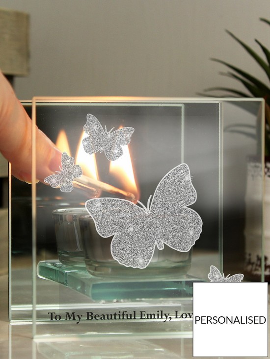 stillFront image of the-personalised-memento-company-personalised-butterfly-tealight-holder