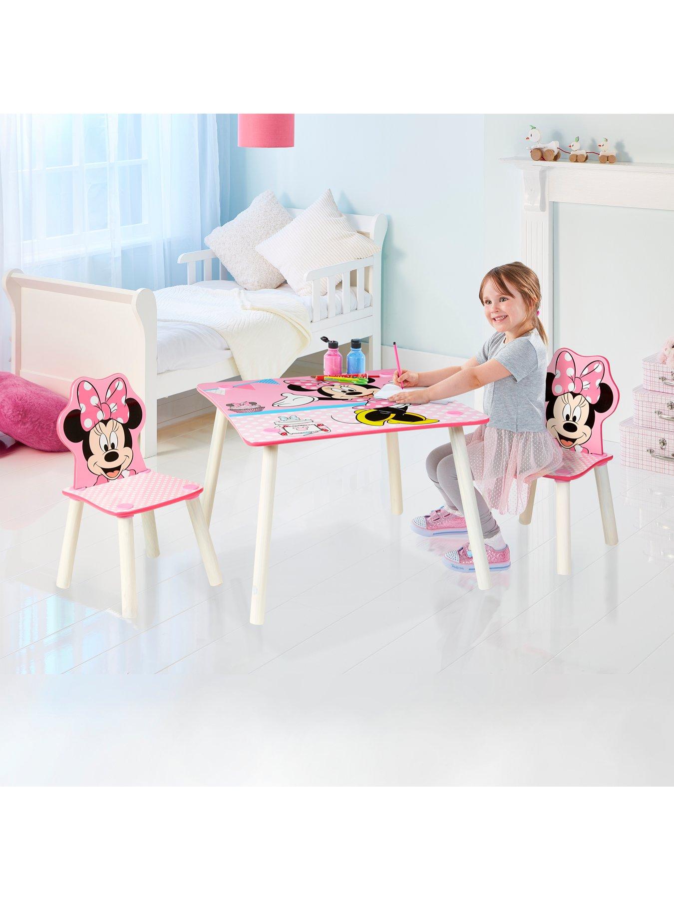 minnie mouse table and 2 chairs