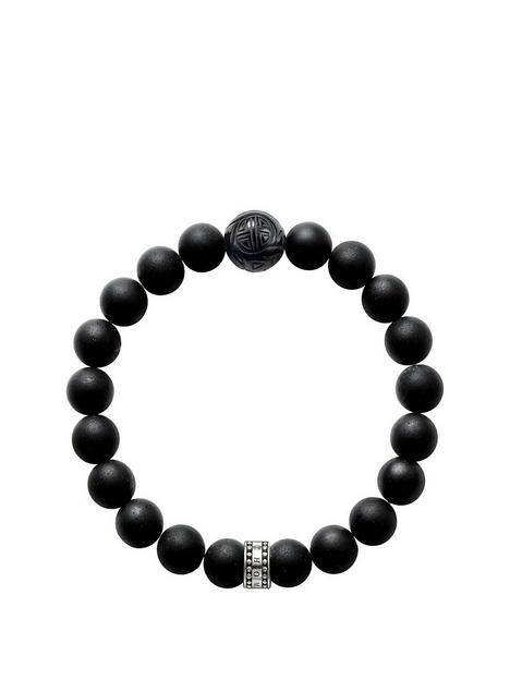 thomas-sabo-sterling-silver-obsidian-semi-precious-stretch-bracelet