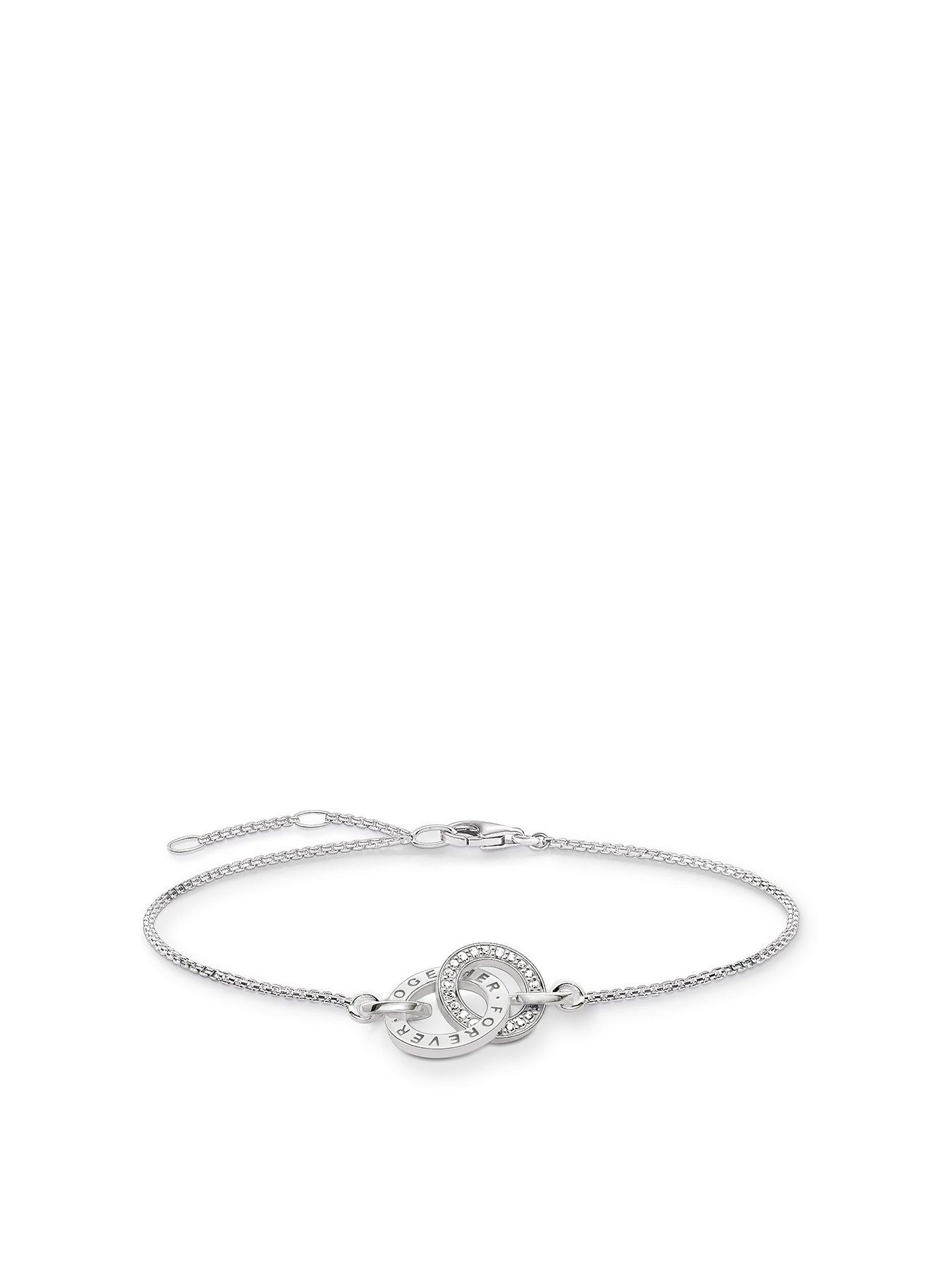 Image 1 of 3 of Thomas Sabo Sterling Silver Logo Double Ring Bracelet