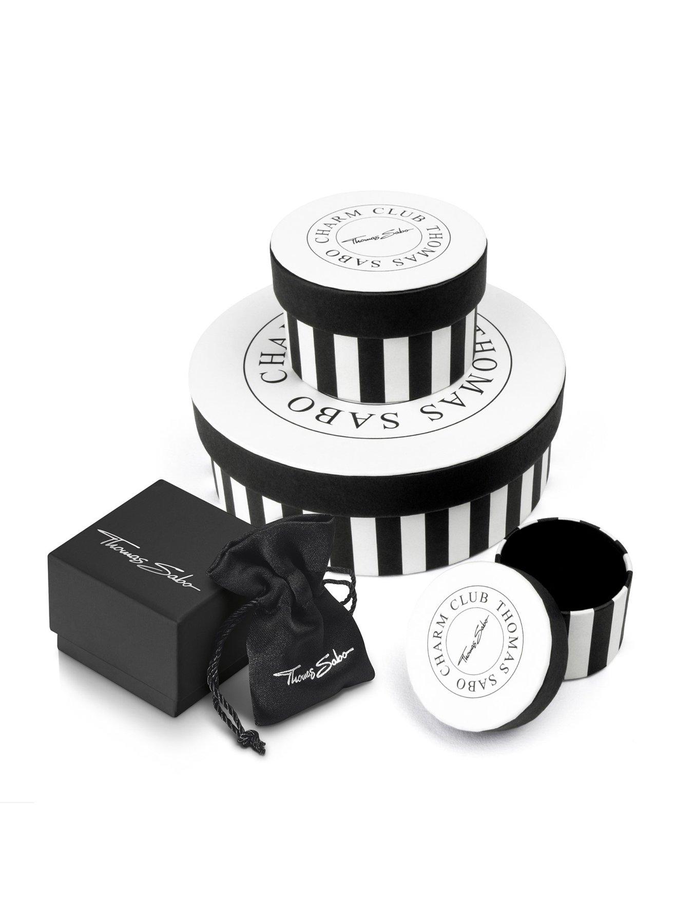  image of thomas-sabo-sterling-silver-logo-double-ring-bracelet