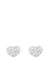  image of the-love-silver-collection-sterling-silver-crystal-heart-glitter-studs