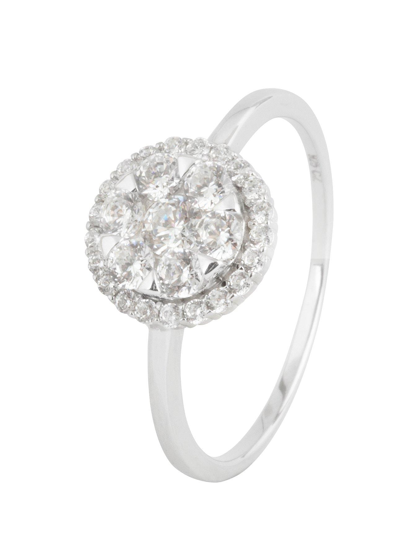 the-love-collection-sterling-silver-cubic-zirconia-cluster-ring