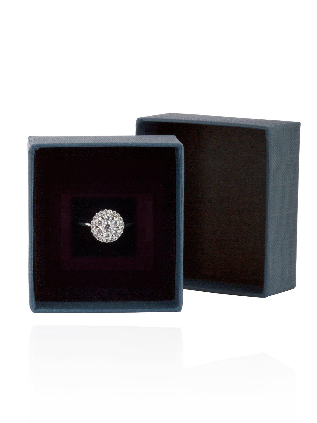 Image 3 of 3 of The Love Collection Sterling Silver Cubic Zirconia Cluster Ring