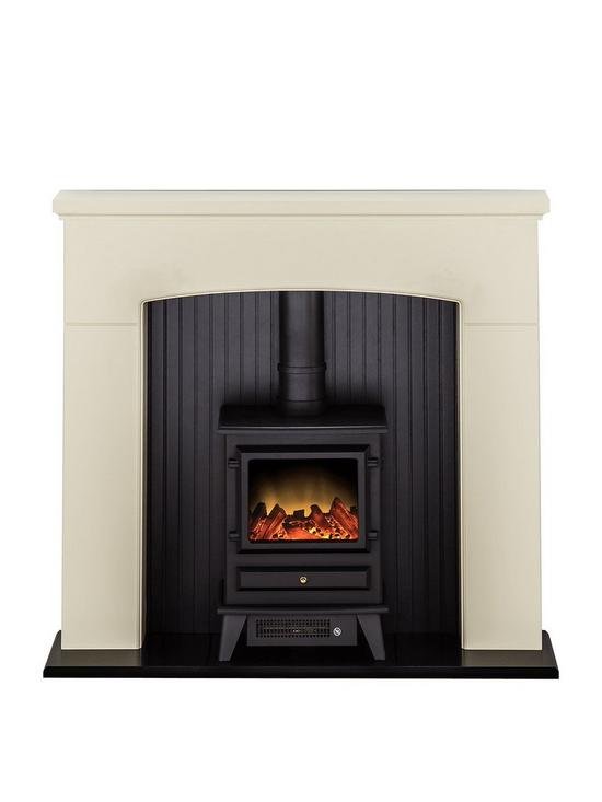 front image of adam-fires-fireplaces-denbury-electric-fireplace-suite-with-stove
