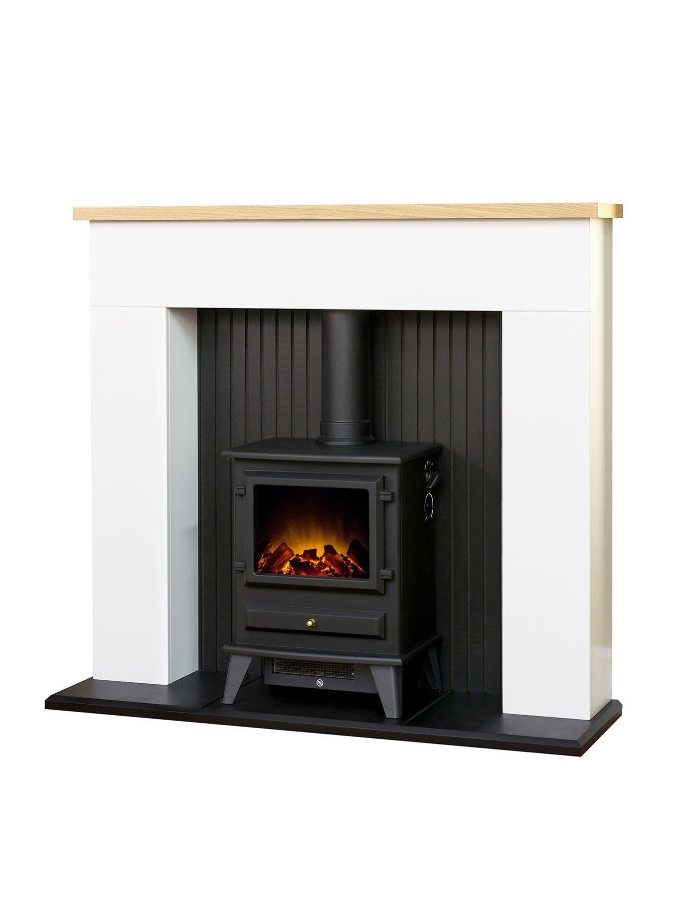 undefined Innsbruck White Electric Fireplace Suite With Stove