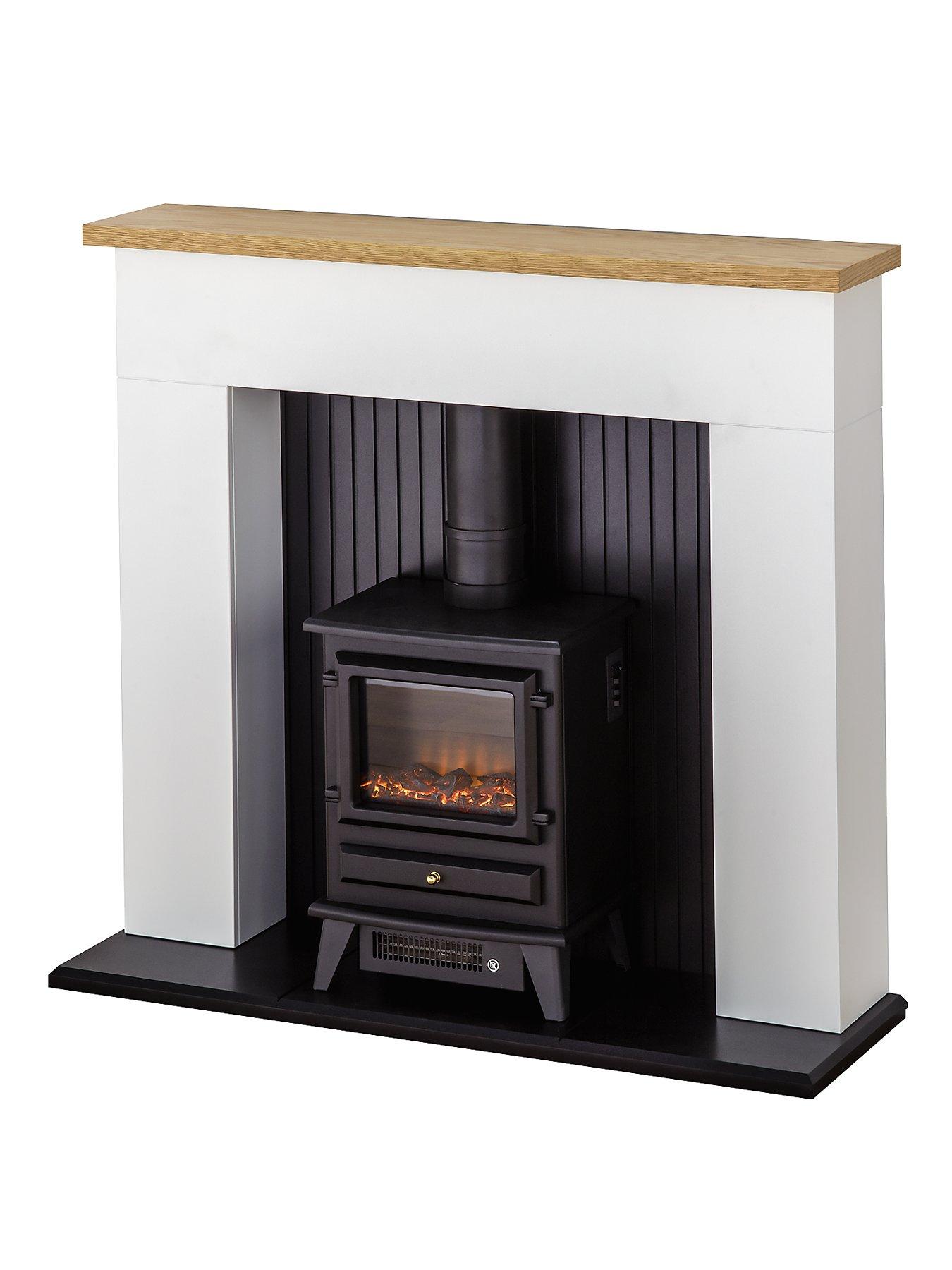 Adam Fires Fireplaces Innsbruck White Electric Fireplace Suite