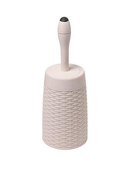 Addis   Faux Rattan Toilet Brush And Holder