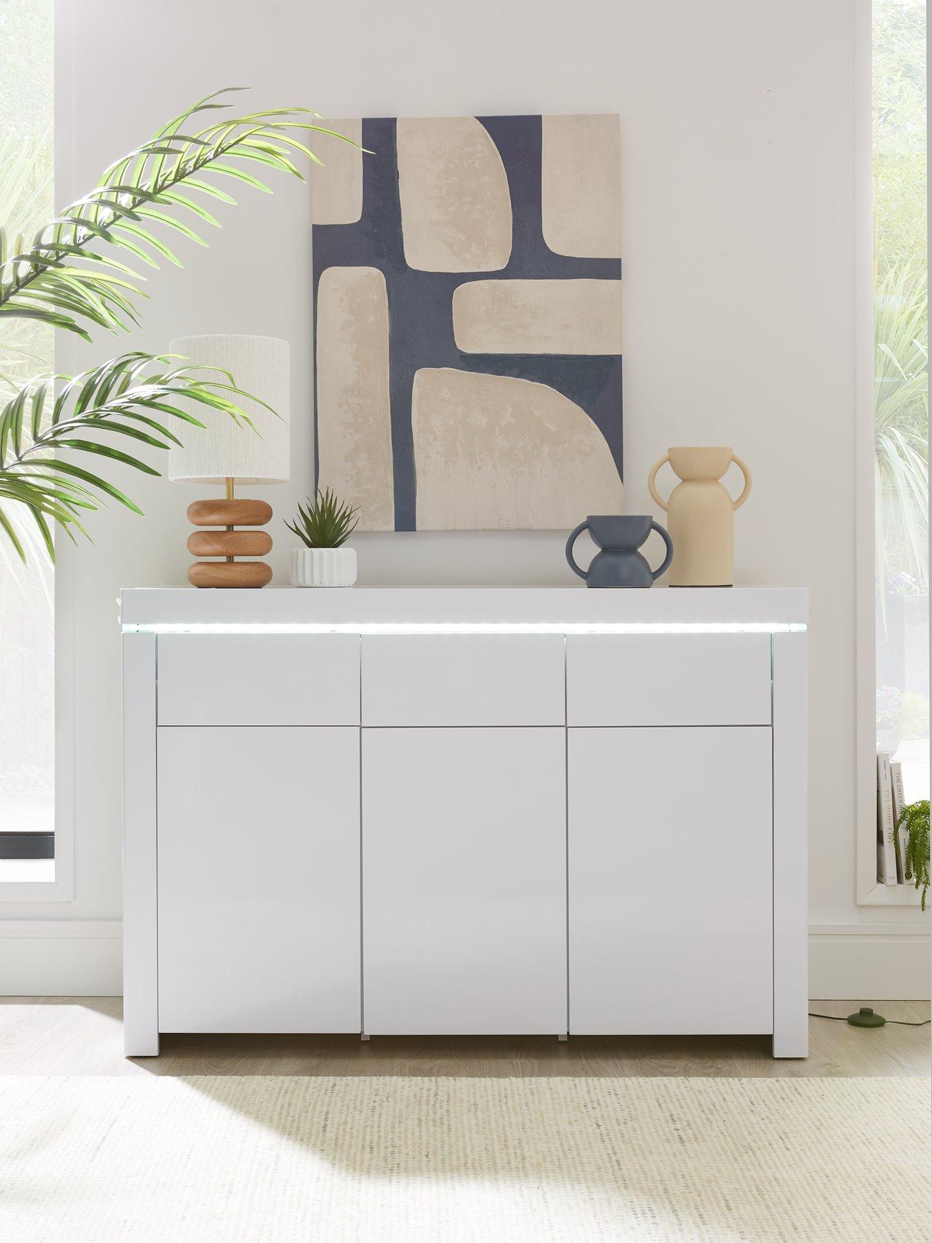 The Very Collection Atlantic Large Gloss Sideboard with LED Light
