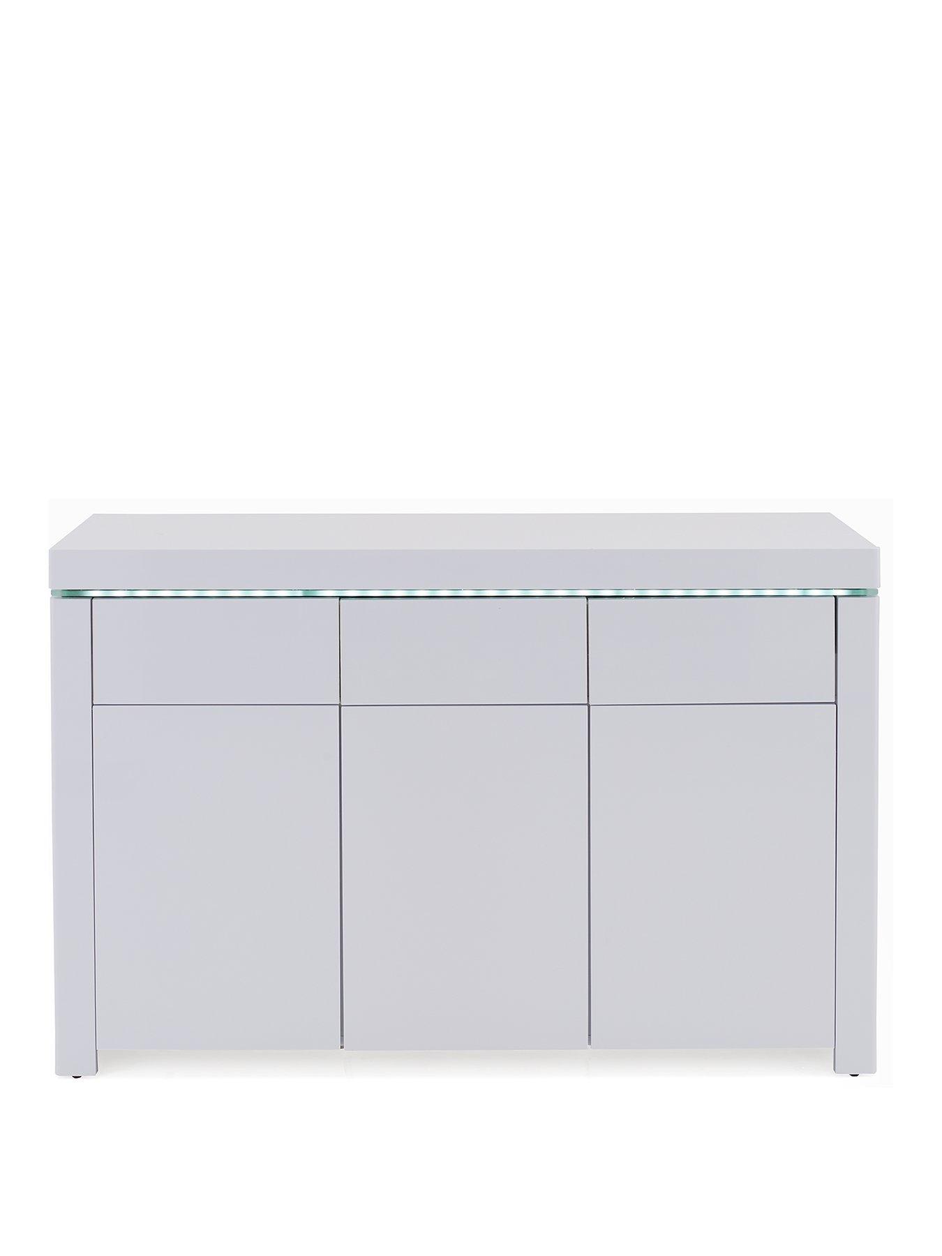 Image 2 of 6 of The Very Collection Atlantic Large Gloss Sideboard with LED Light