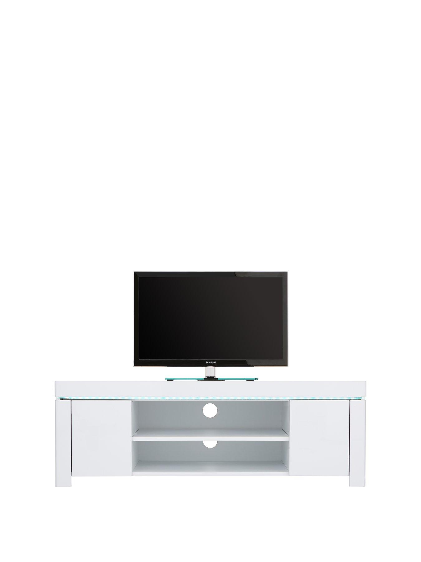 White gloss corner tv outlet cabinet