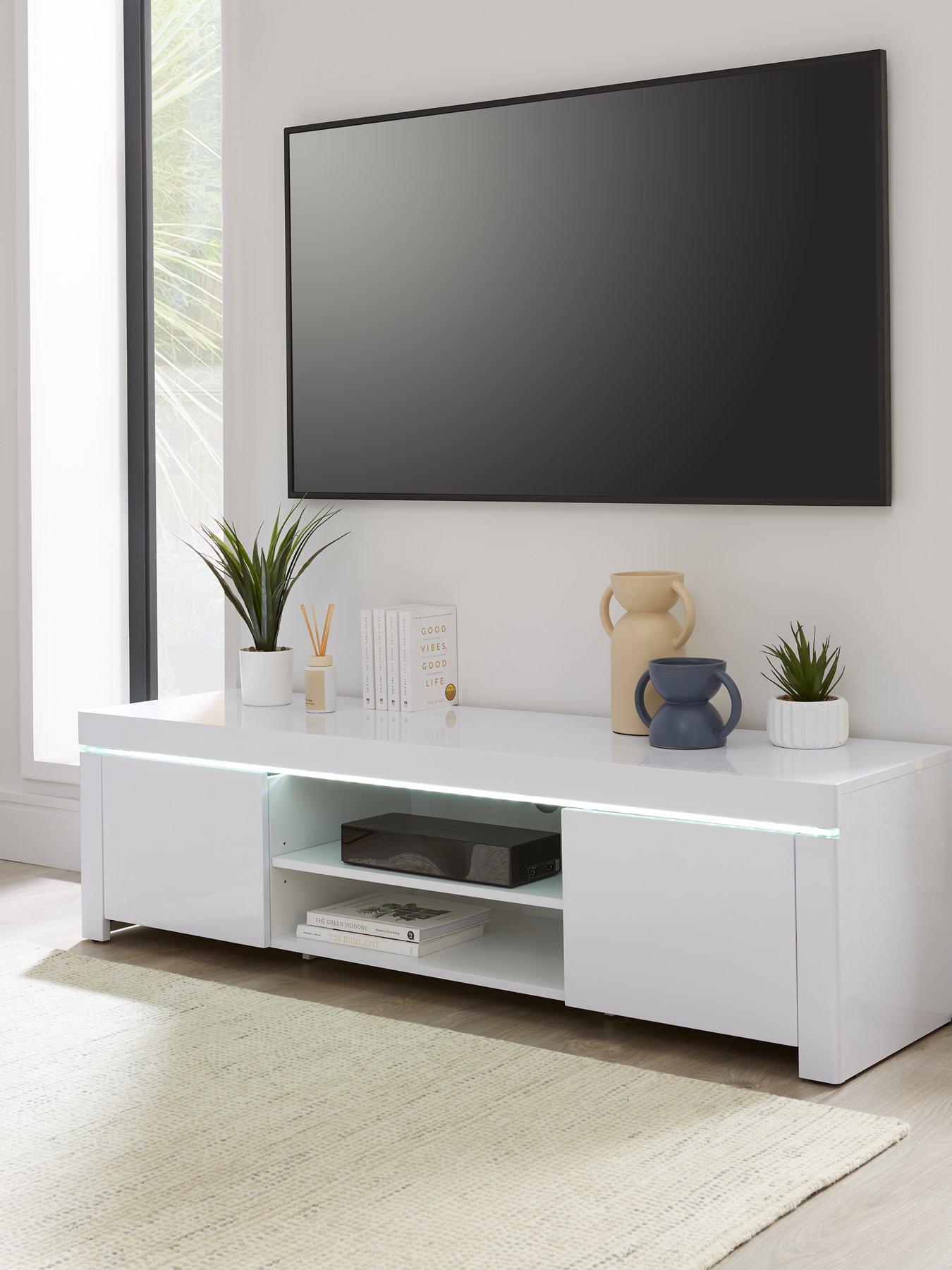 Very Home Atlantic Gloss TV Unit with LED Lights - fits up to 60 inch TV