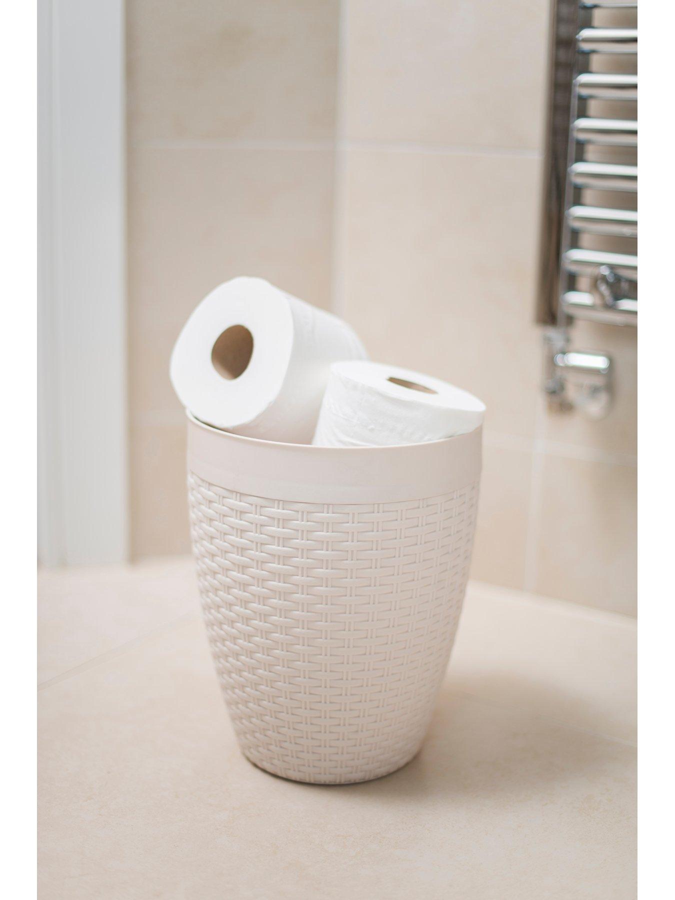 Image 4 of 5 of Addis Faux Rattan Swing Lid Bathroom Bin