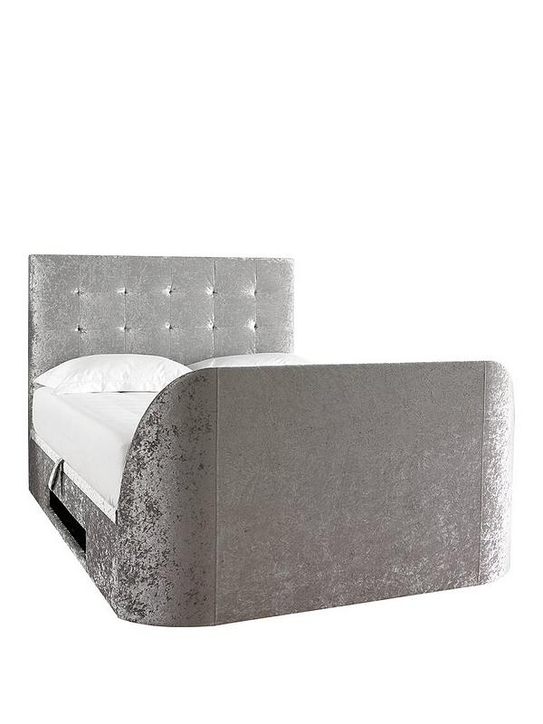 Scarpa Fabric Lift Up Storage Tv Bed, Queen Bed Frame With Tv Lift