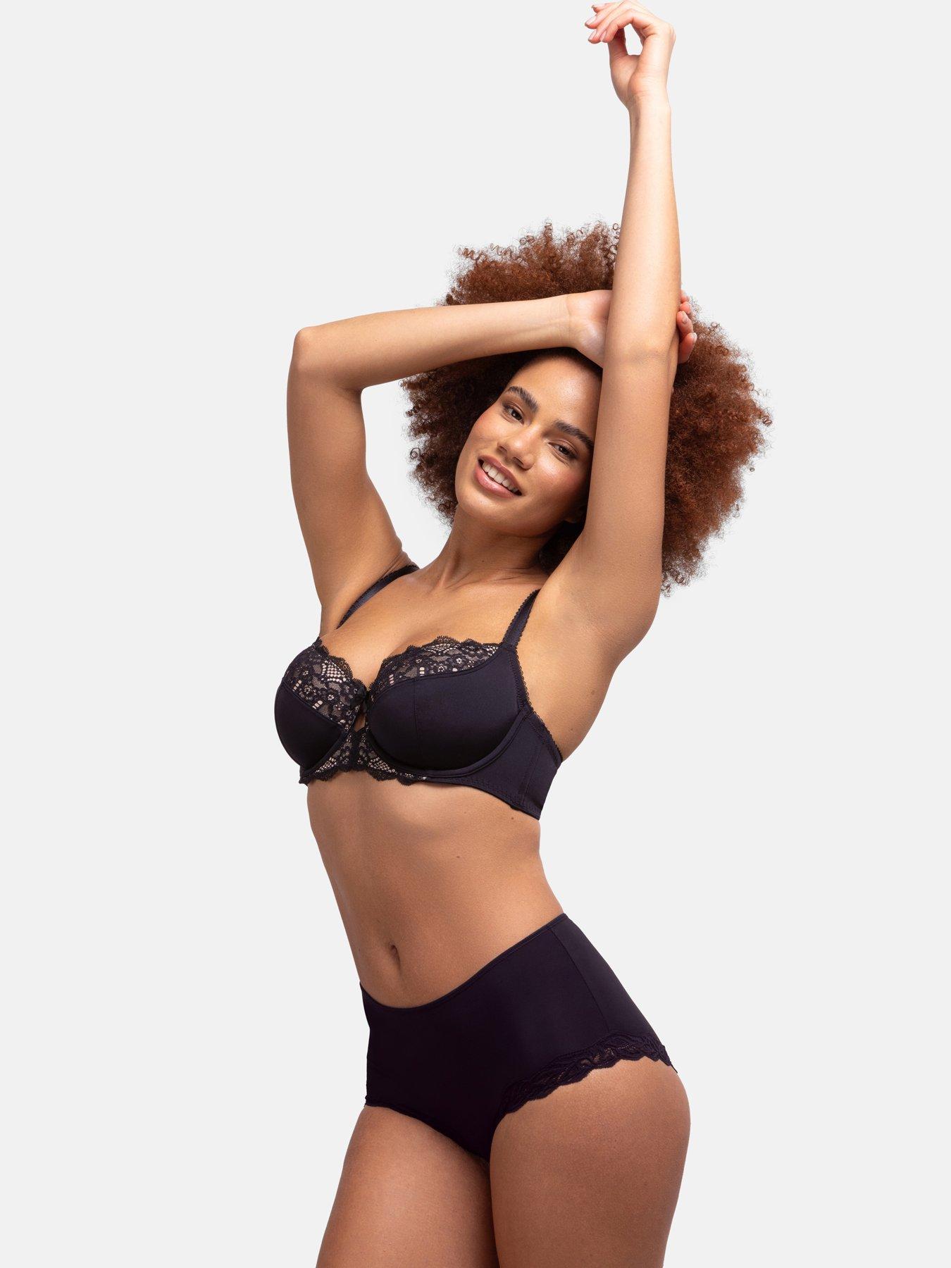 Image 4 of 7 of DORINA Womens 2 Pack Underwired Lace Trim Bras - Black/White