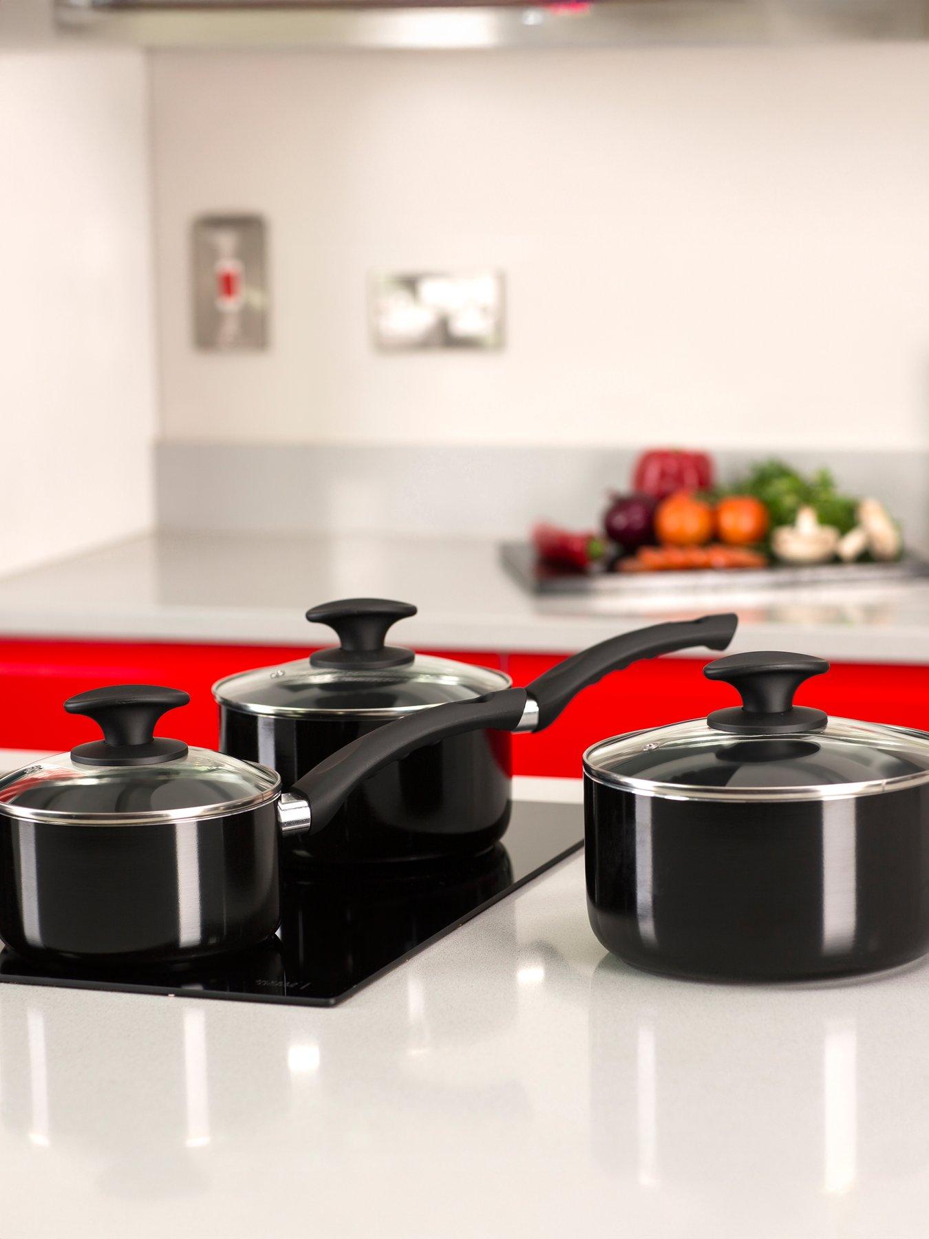 Image 1 of 5 of Tower Essentials 3 Piece Pan Set - Black