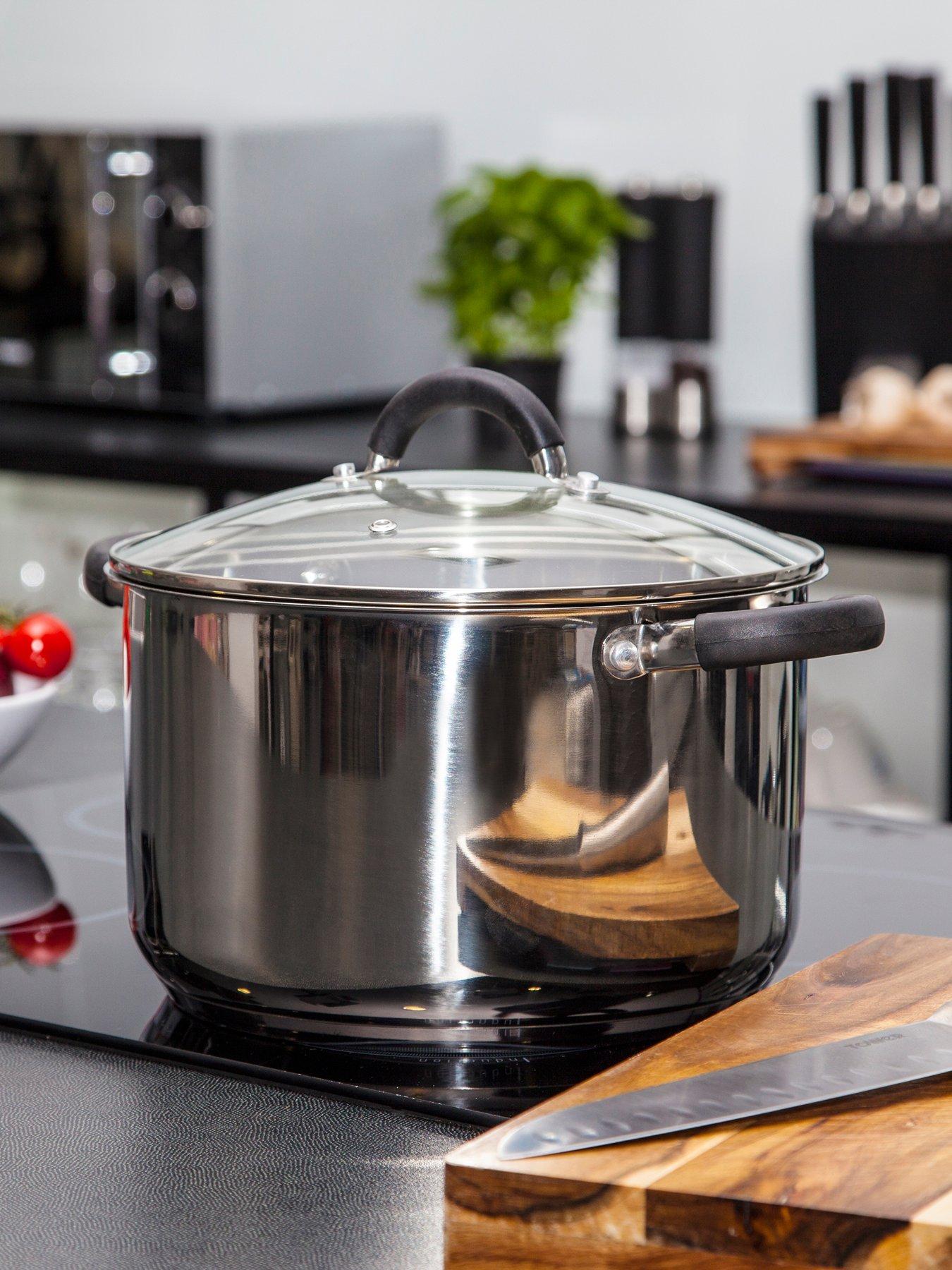 Tower Essentials 24cm Stainless Steel Casserole Dish