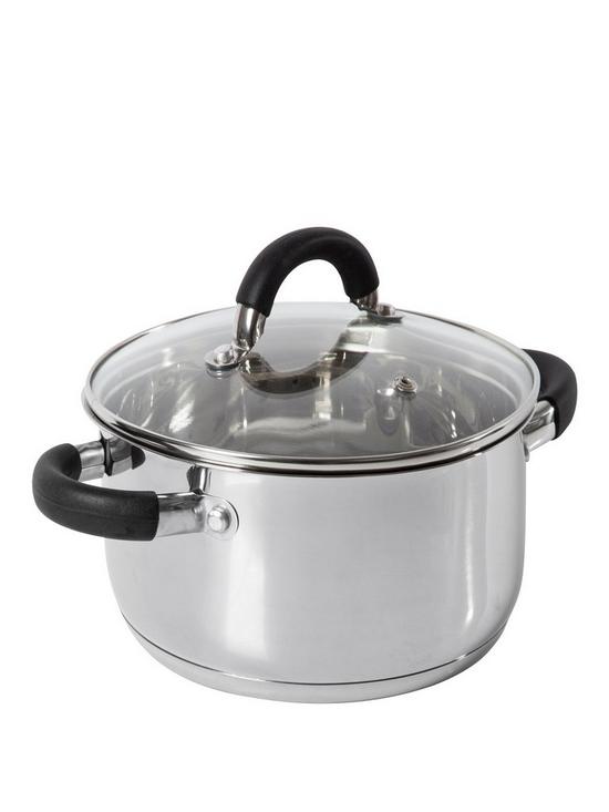 front image of tower-essentials-24cm-stainless-steel-casserole-dish