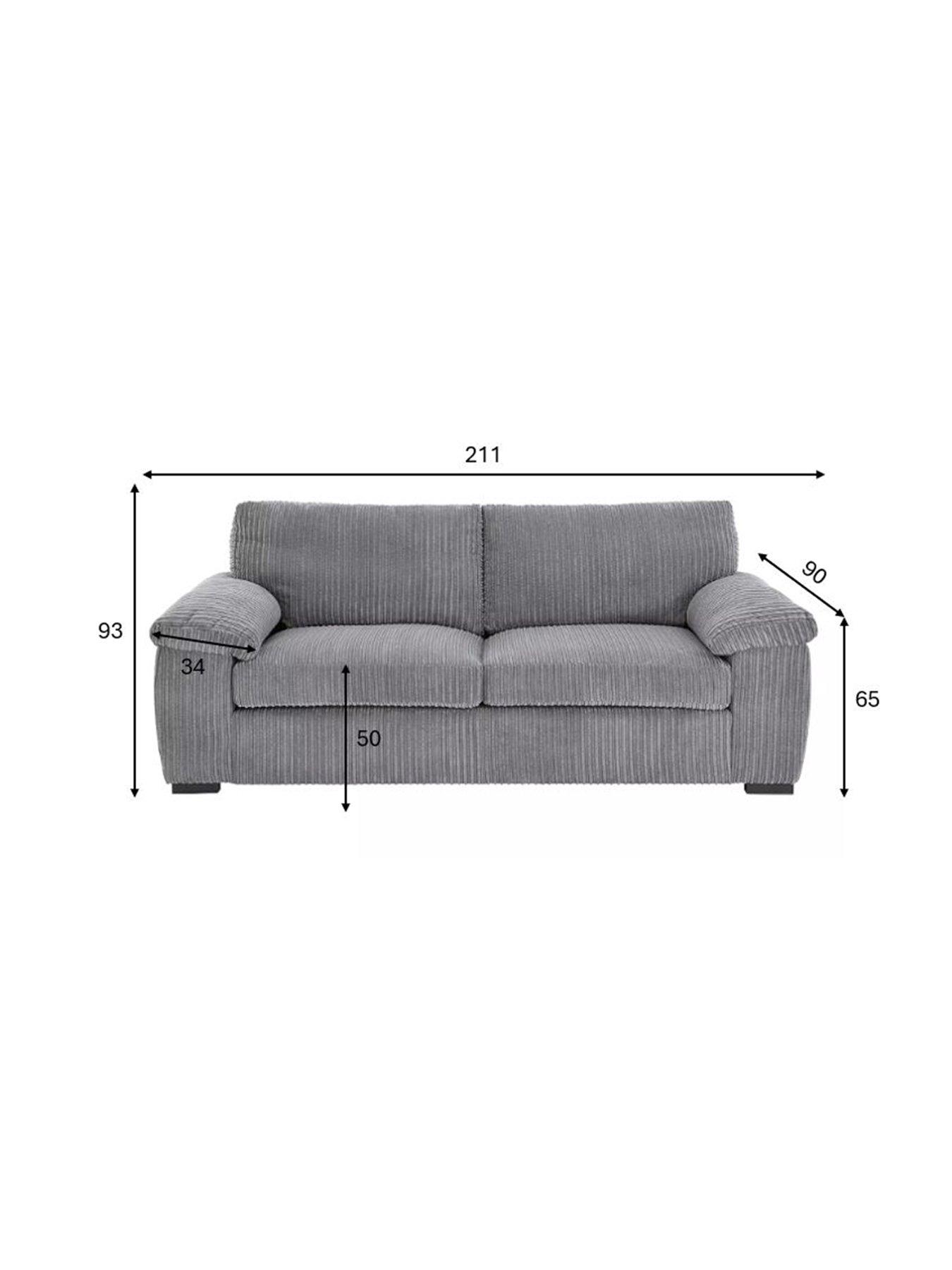 Image 6 of 7 of The Very Collection Amalfi Standard Back Fabric 3 Seater Sofa - Charcoal - FSC&reg; Certified