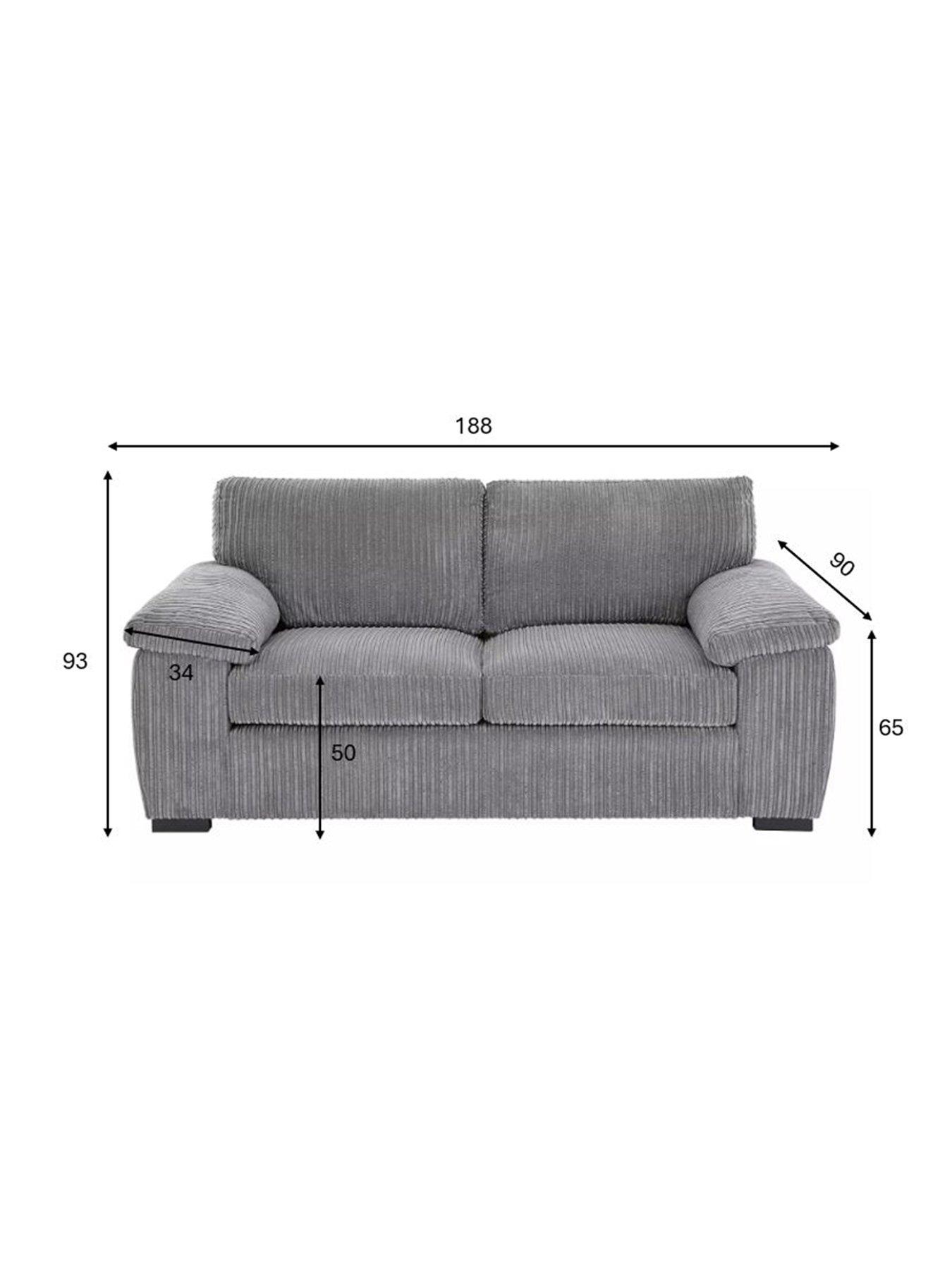 Image 6 of 7 of Very Home Amalfi Standard Back Fabric 2 Seater Sofa - Charcoal - FSC&reg; Certified