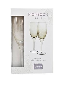 Monsoon Monsoon Denby Lucille Gold White Wine Glasses Picture