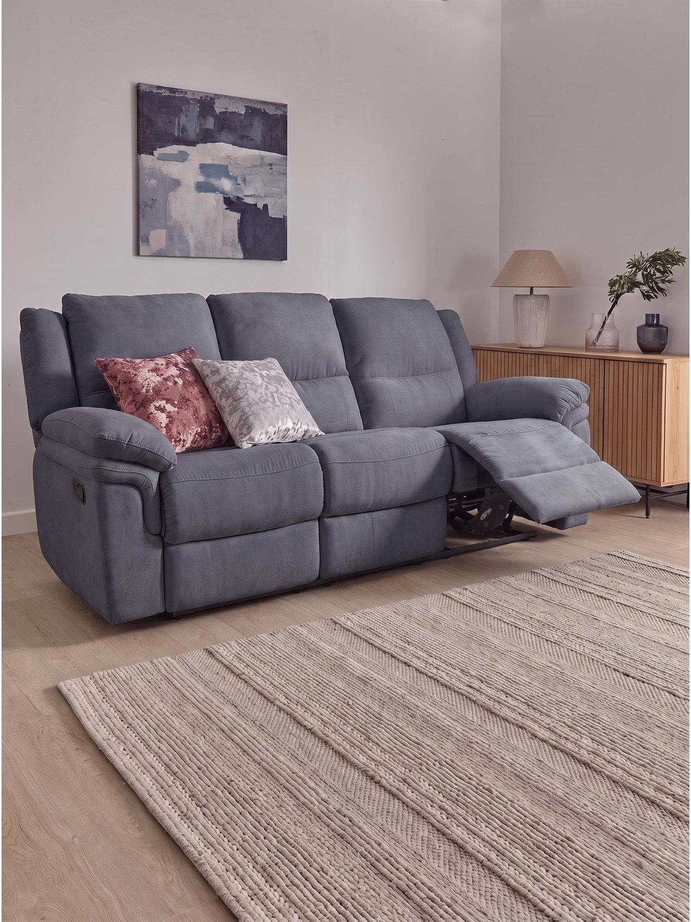 The Very Collection Albion Chenille 3 Seater High Back Manual Recliner Sofa - FSC® Certified