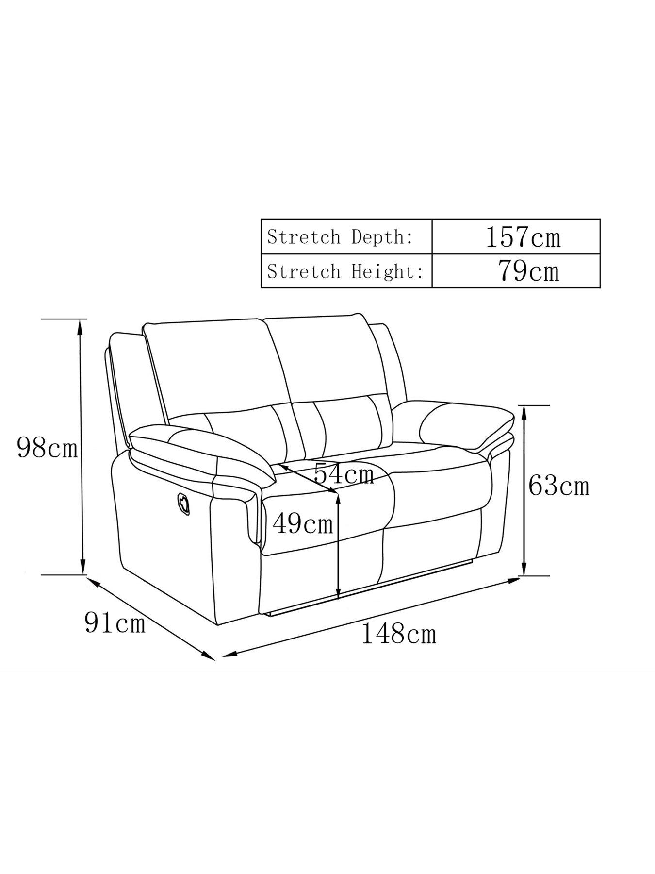 Image 4 of 4 of The Very Collection Albion Fabric 2 Seater High Back Manual Recliner Sofa - FSC&reg; Certified