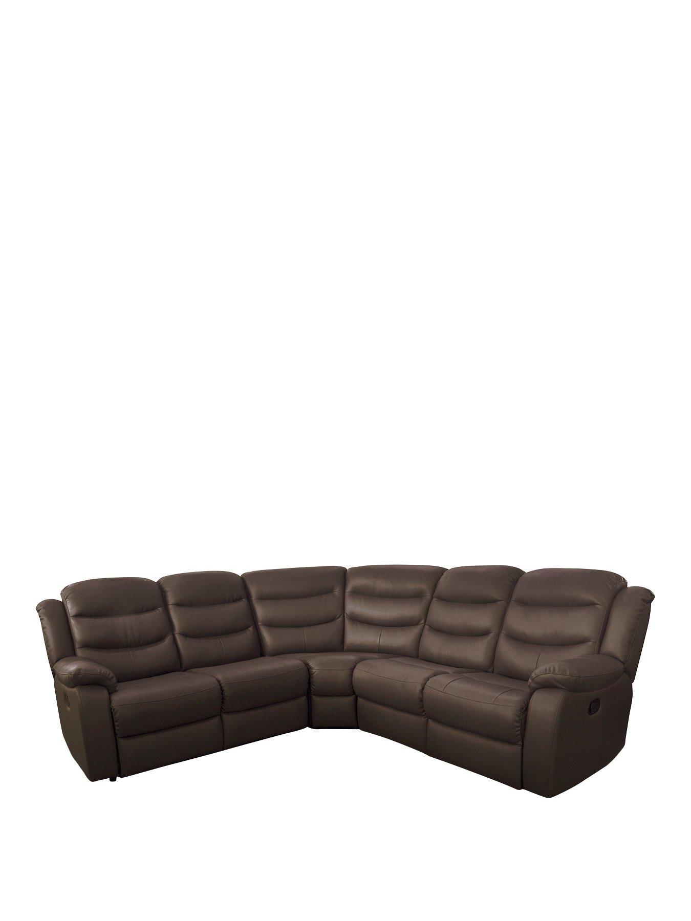 Rothbury Luxury Faux Leather Manual Recliner Corner Group Sofa