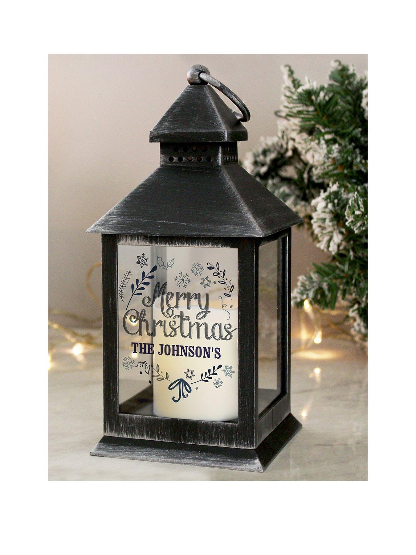 Personalised Black Christmas Lantern