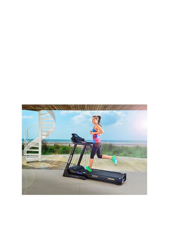 stillFront image of reebok-gt60-one-series-treadmill-black-with-blue-trim