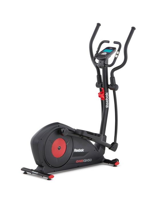 front image of reebok-gx50-one-series-cross-trainer-black-with-red-trim