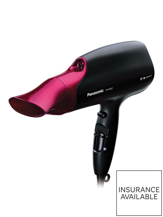 front image of panasonic-nanoe-eh-na65-hair-dryer-pink