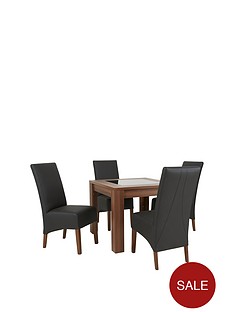 Black Square Dining Room Table Chair Sets Home Avery 90 X Cm Square Reversible Top Dining Table 4 Eternity Chairs